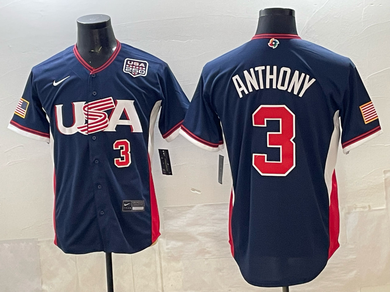 USA National Embroidered Baseball Team 2026 World Cup Team Jersey T-shirt