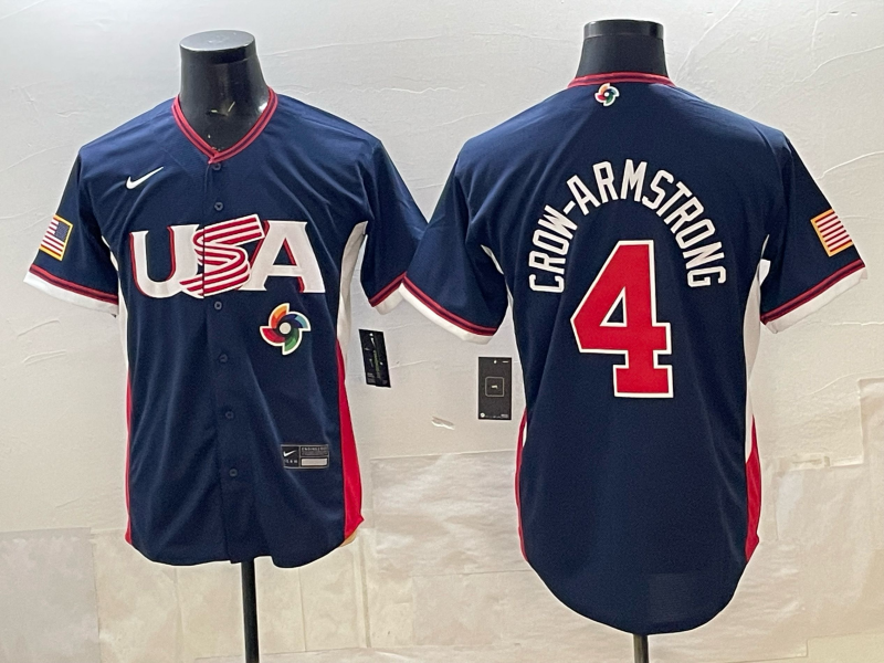 USA National Embroidered Baseball Team 2026 World Cup Team Jersey T-shirt