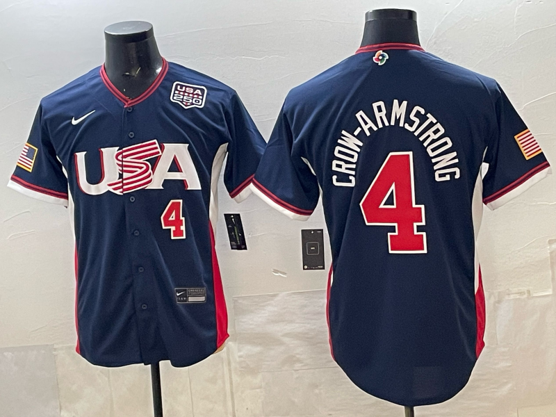 USA National Embroidered Baseball Team 2026 World Cup Team Jersey T-shirt