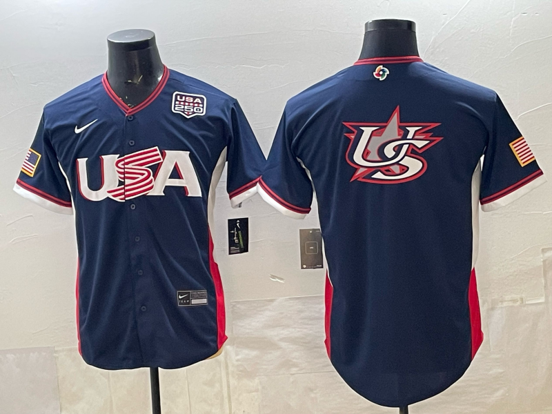 USA National Embroidered Baseball Team 2026 World Cup Team Jersey T-shirt