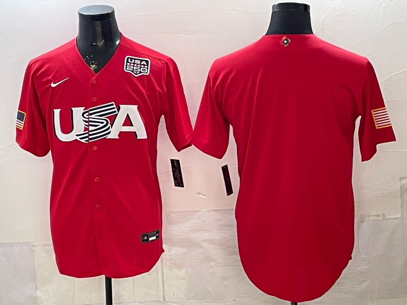 USA National Embroidered Baseball Team 2026 World Cup Team Jersey T-shirt