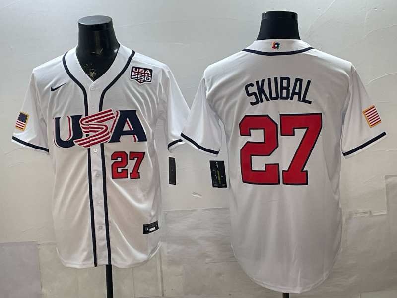 USA National Embroidered Baseball Team 2026 World Cup Team Jersey T-shirt