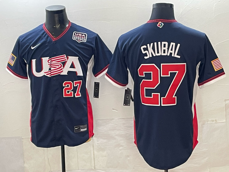 USA National Embroidered Baseball Team 2026 World Cup Team Jersey T-shirt