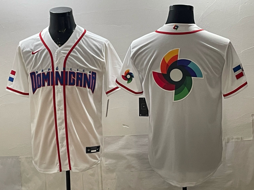 Dominican National Embroidered Baseball Team 2026 World Cup Team Jersey T-shirt