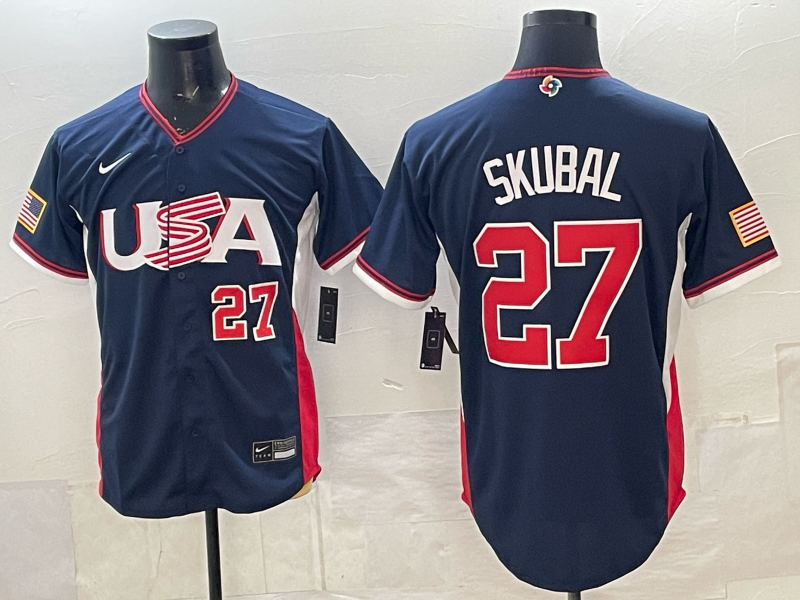USA National Embroidered Baseball Team 2026 World Cup Team Jersey T-shirt