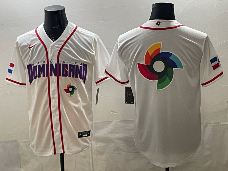Dominican National Embroidered Baseball Team 2026 World Cup Team Jersey T-shirt