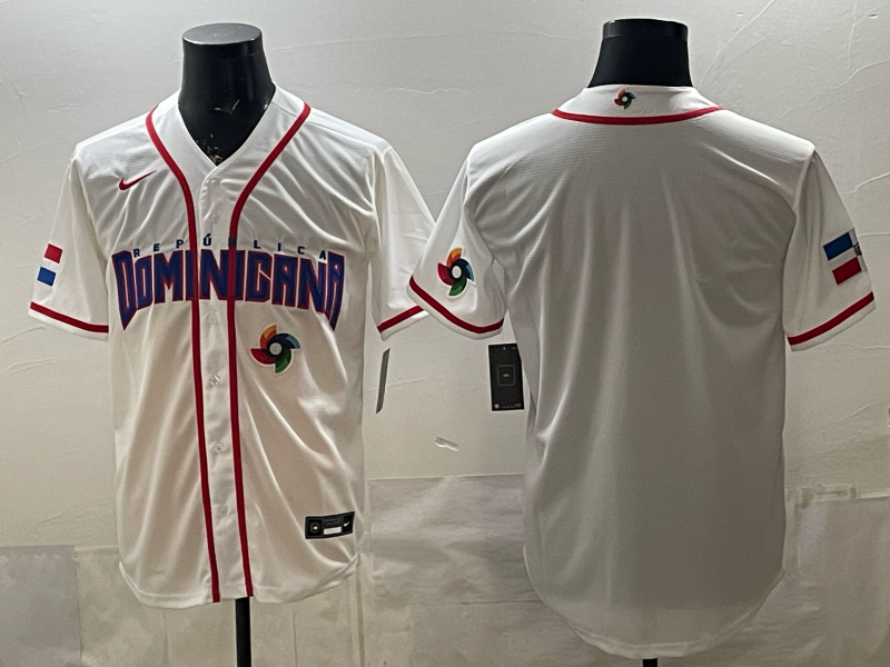 Dominican National Embroidered Baseball Team 2026 World Cup Team Jersey T-shirt