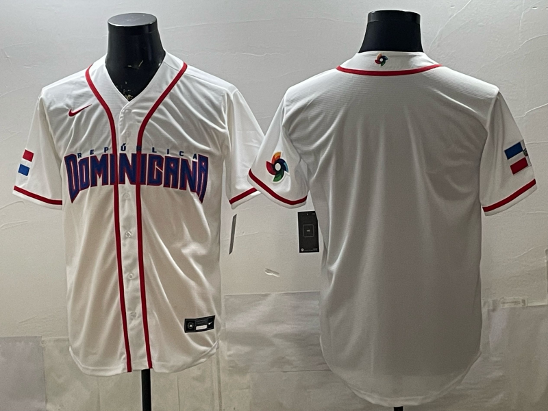 Dominican National Embroidered Baseball Team 2026 World Cup Team Jersey T-shirt