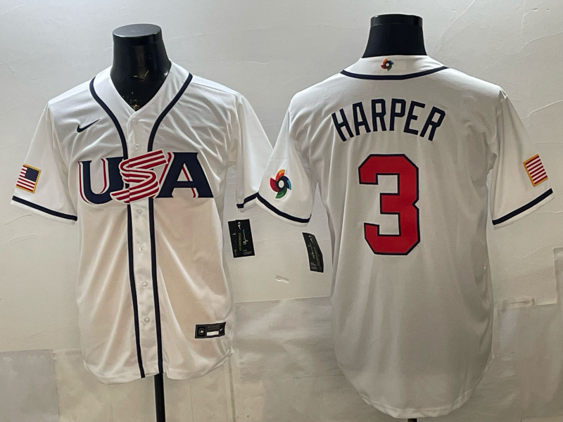 USA National Embroidered Baseball Team 2026 World Cup Team Jersey T-shirt