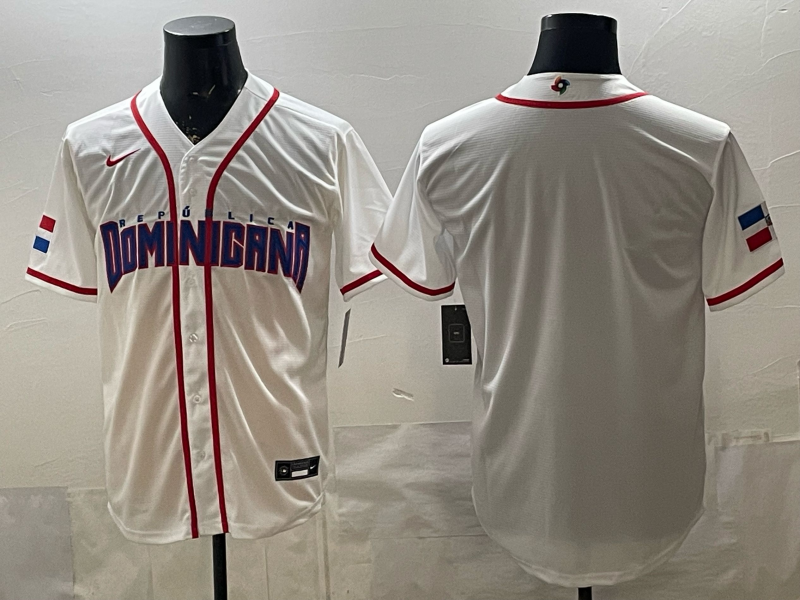 Dominican National Embroidered Baseball Team 2026 World Cup Team Jersey T-shirt
