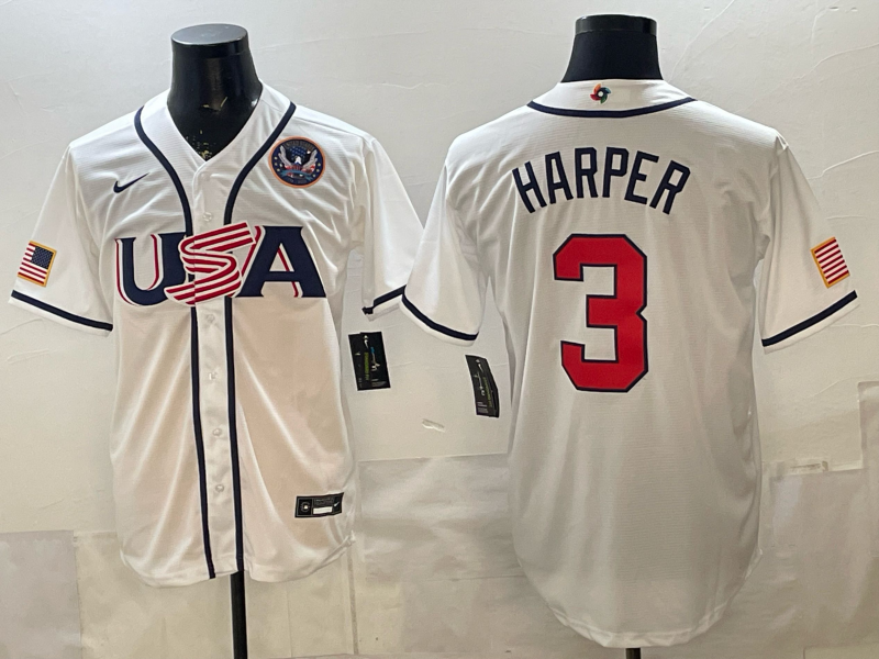 USA National Embroidered Baseball Team 2026 World Cup Team Jersey T-shirt