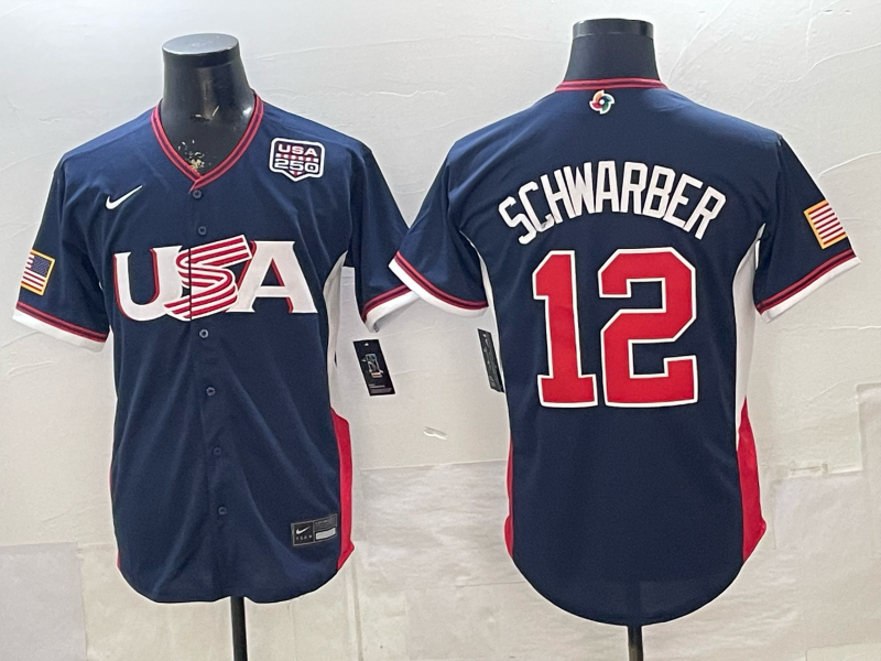 USA National Embroidered Baseball Team 2026 World Cup Team Jersey T-shirt