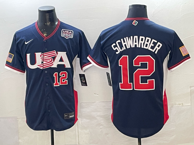 USA National Embroidered Baseball Team 2026 World Cup Team Jersey T-shirt