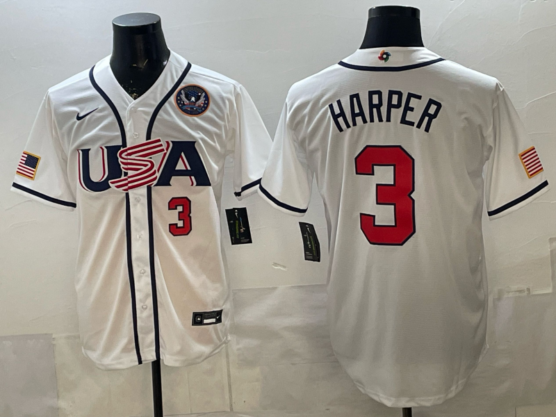 USA National Embroidered Baseball Team 2026 World Cup Team Jersey T-shirt