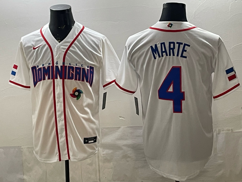 Dominican National Embroidered Baseball Team 2026 World Cup Team Jersey T-shirt