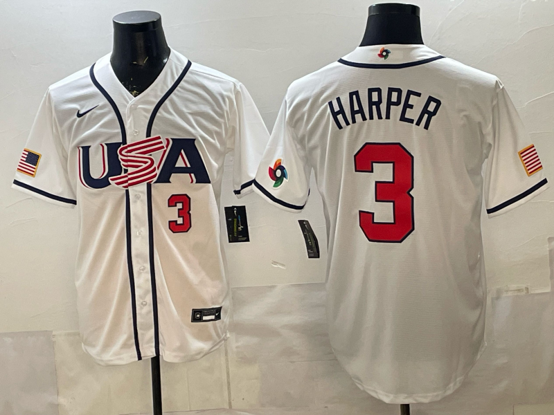 USA National Embroidered Baseball Team 2026 World Cup Team Jersey T-shirt
