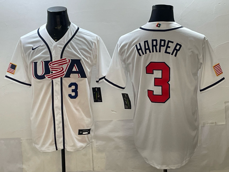 USA National Embroidered Baseball Team 2026 World Cup Team Jersey T-shirt