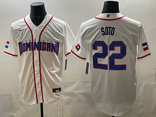 Dominican National Embroidered Baseball Team 2026 World Cup Team Jersey T-shirt