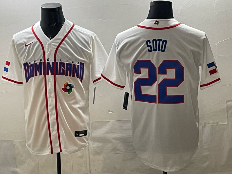 Dominican National Embroidered Baseball Team 2026 World Cup Team Jersey T-shirt