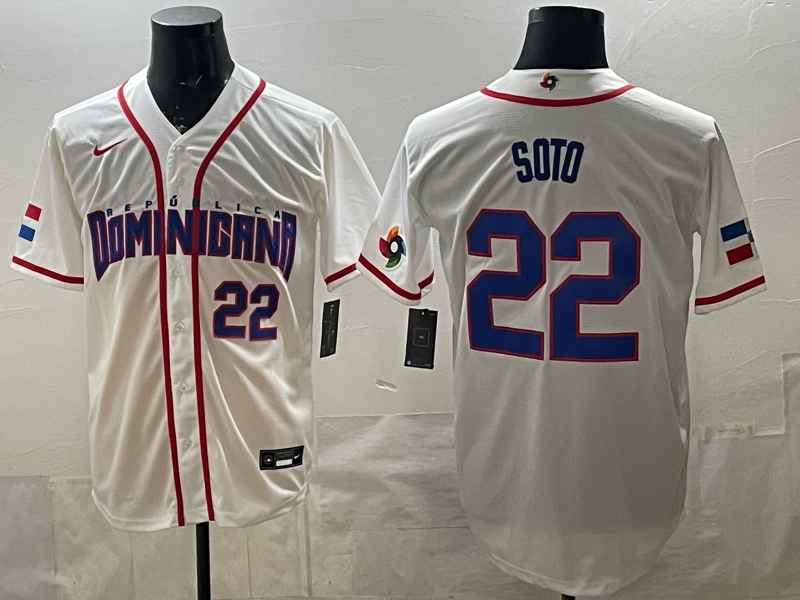 Dominican National Embroidered Baseball Team 2026 World Cup Team Jersey T-shirt