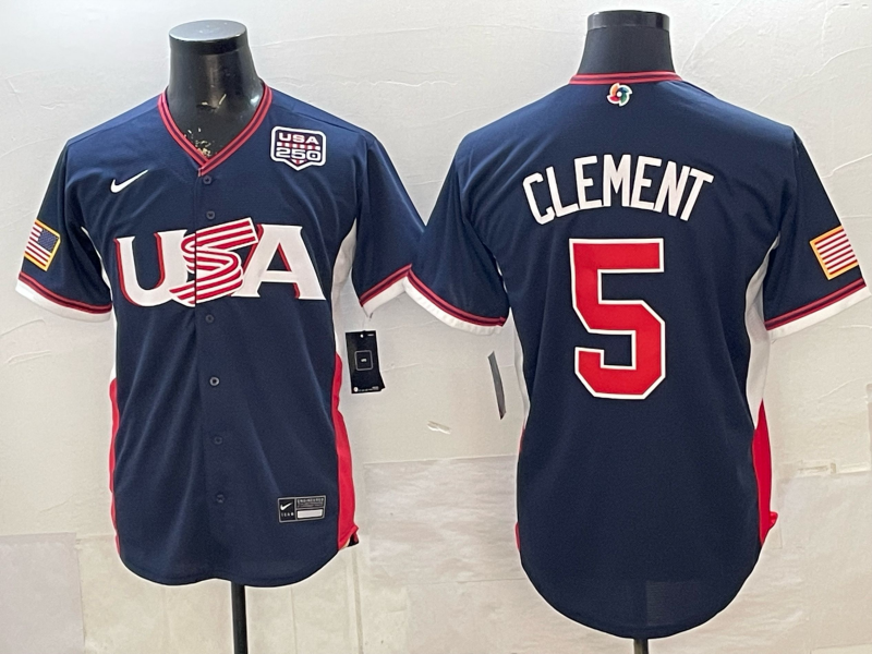 USA National Embroidered Baseball Team 2026 World Cup Team Jersey T-shirt