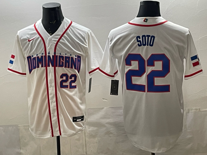 Dominican National Embroidered Baseball Team 2026 World Cup Team Jersey T-shirt