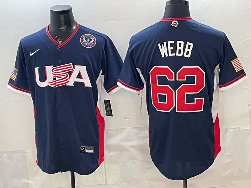 USA National Embroidered Baseball Team 2026 World Cup Team Jersey T-shirt