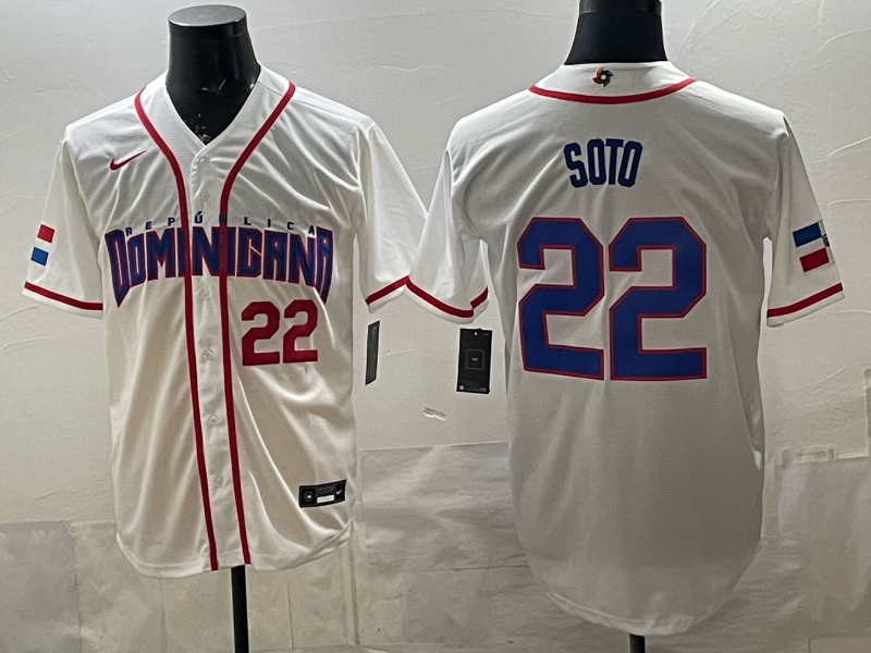 Dominican National Embroidered Baseball Team 2026 World Cup Team Jersey T-shirt
