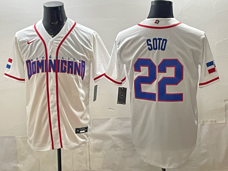 Dominican National Embroidered Baseball Team 2026 World Cup Team Jersey T-shirt
