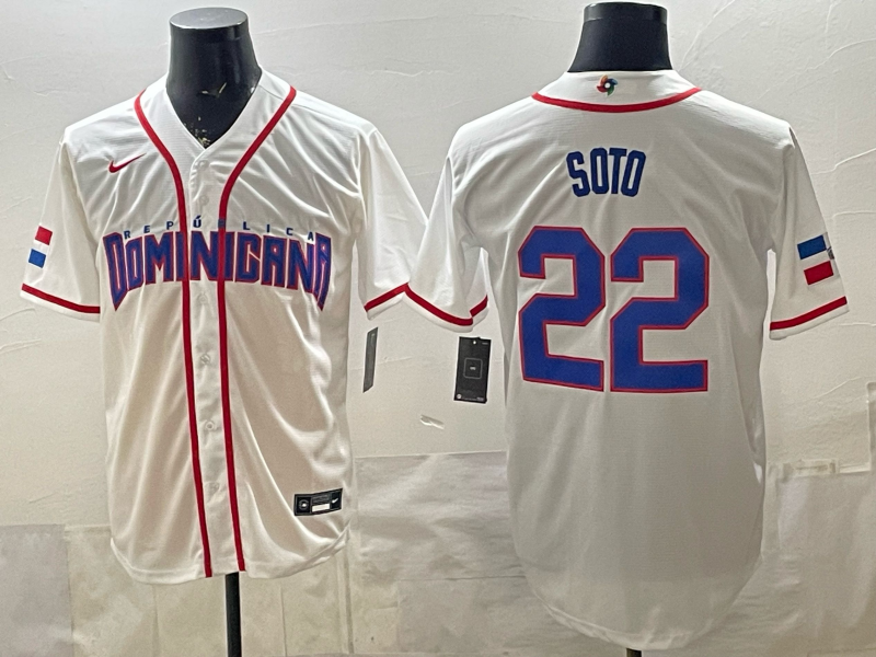 Dominican National Embroidered Baseball Team 2026 World Cup Team Jersey T-shirt