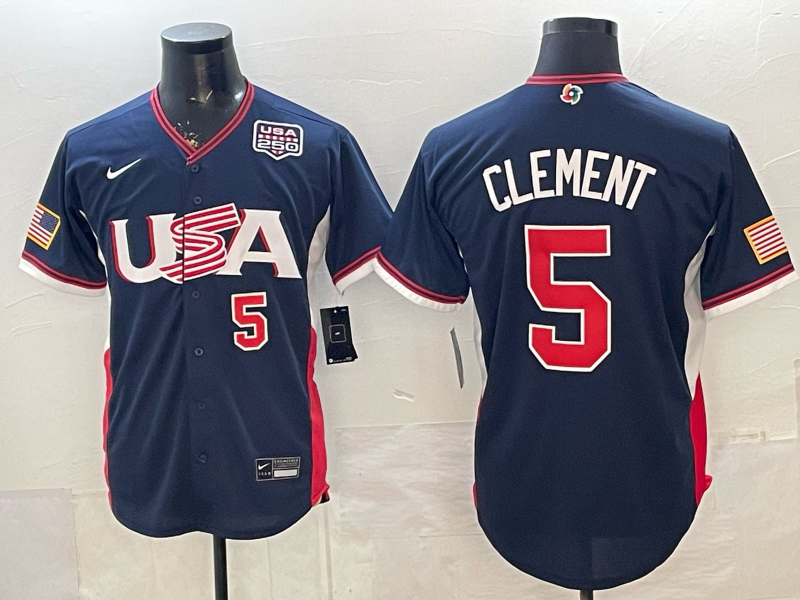 USA National Embroidered Baseball Team 2026 World Cup Team Jersey T-shirt