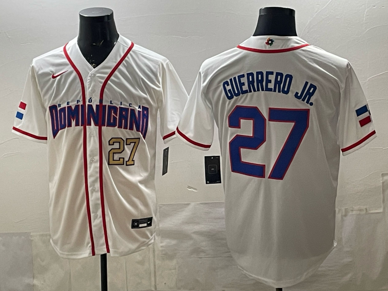 Dominican National Embroidered Baseball Team 2026 World Cup Team Jersey T-shirt