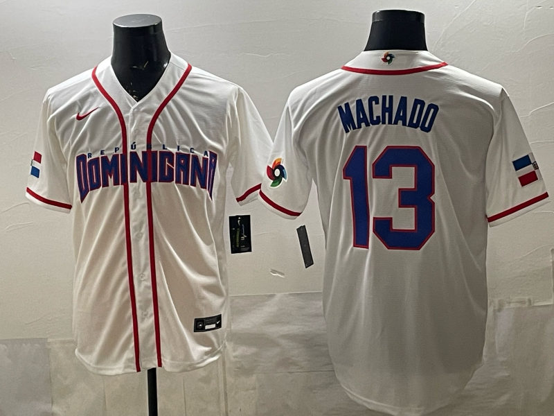 Dominican National Embroidered Baseball Team 2026 World Cup Team Jersey T-shirt