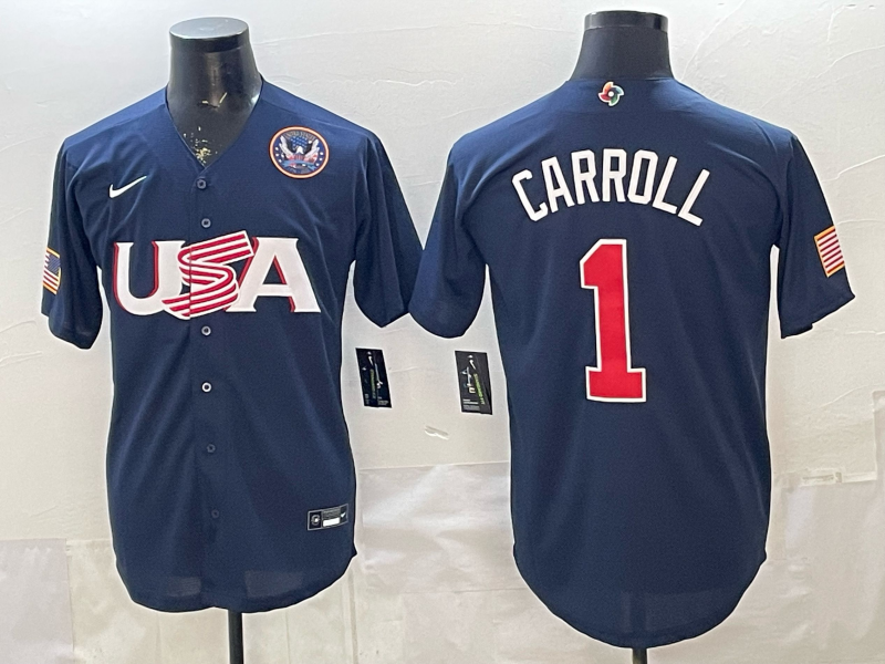 USA National Embroidered Baseball Team 2026 World Cup Team Jersey T-shirt