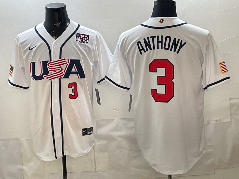 USA National Embroidered Baseball Team 2026 World Cup Team Jersey T-shirt