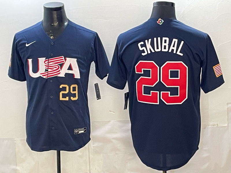 USA National Embroidered Baseball Team 2026 World Cup Team Jersey T-shirt