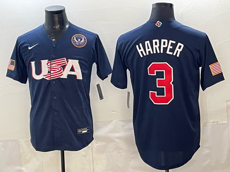 USA National Embroidered Baseball Team 2026 World Cup Team Jersey T-shirt