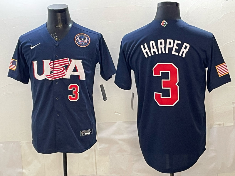 USA National Embroidered Baseball Team 2026 World Cup Team Jersey T-shirt