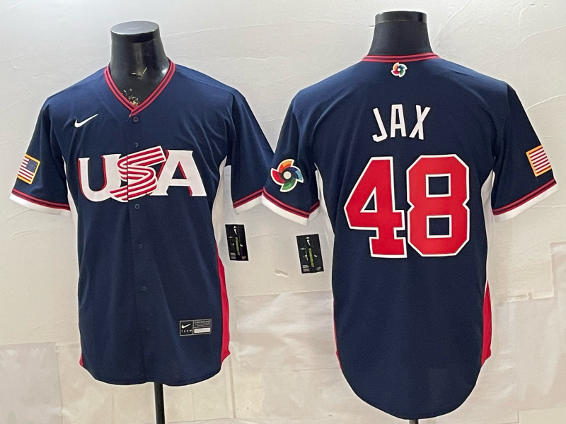 USA National Embroidered Baseball Team 2026 World Cup Team Jersey T-shirt