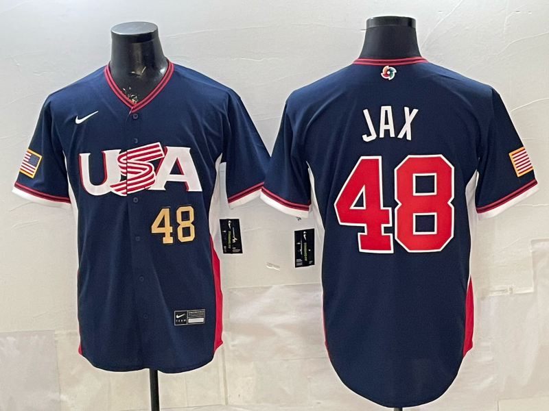 USA National Embroidered Baseball Team 2026 World Cup Team Jersey T-shirt