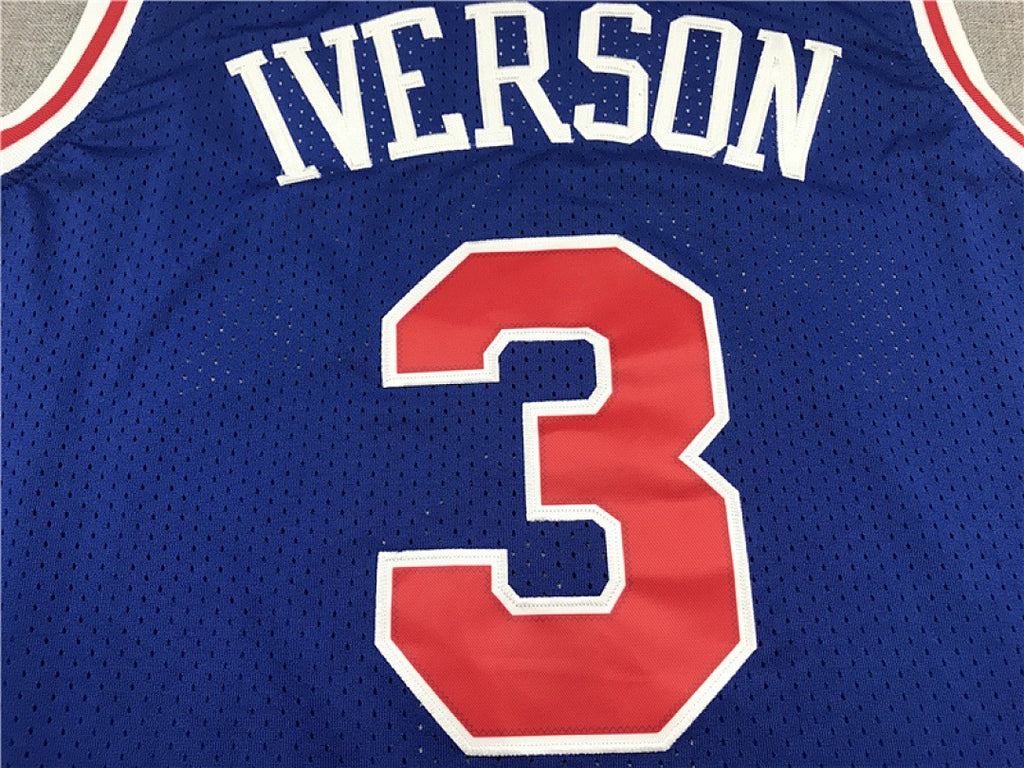 Philadelphia 76ers Allen Iverson #3 Retro 10th Anniversary Embroidered Jersey – Sizes S-XXXL