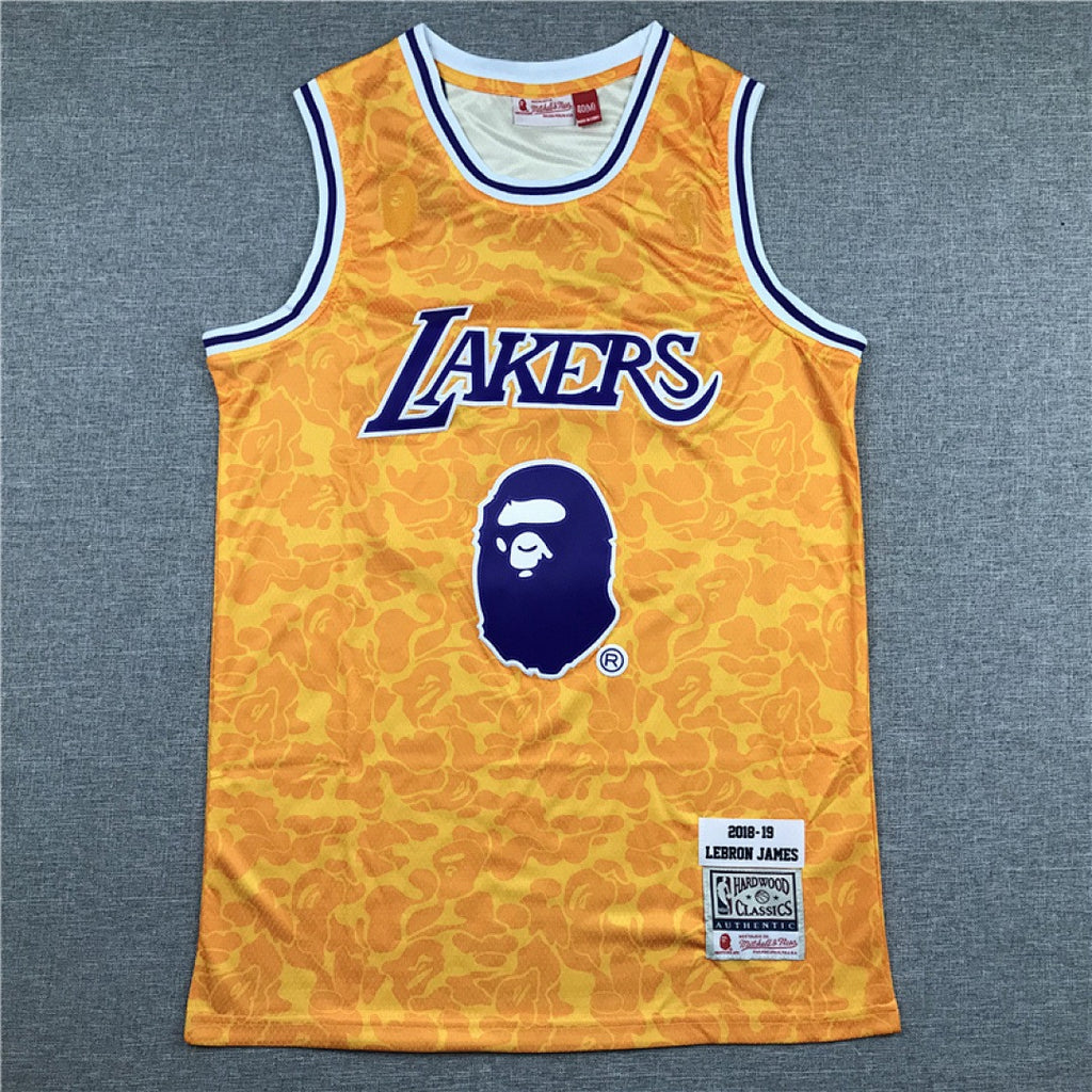 Los Angeles Lakers LeBron James #23 NBA Retro Collaboration Embroidered Jersey – Sizes S-XXXL