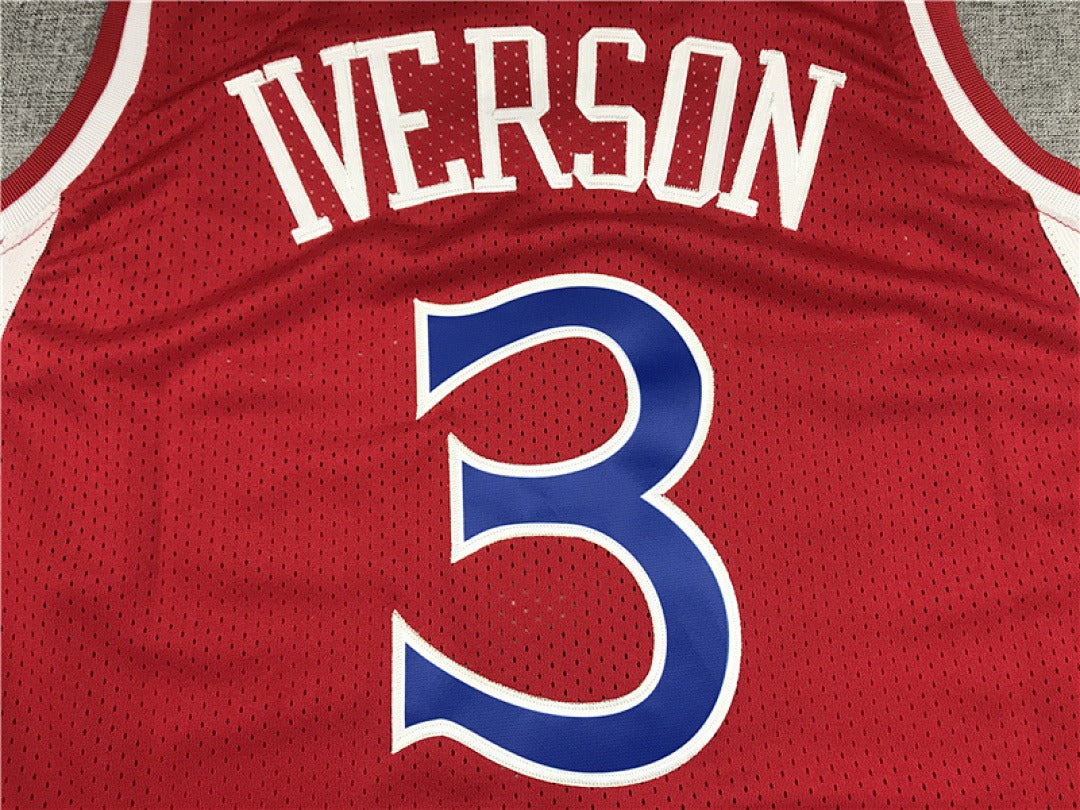 Philadelphia 76ers Allen Iverson #3 NBA Retro Embroidered Jersey – Sizes S-XXXL