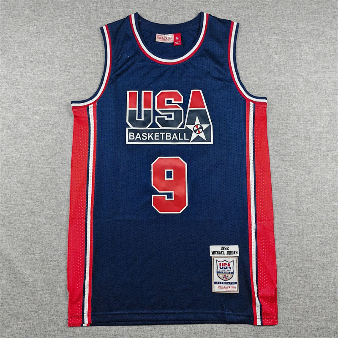 USA Basketball Dream Team #9 Jordan Retro Jersey – Sizes S–XXXL