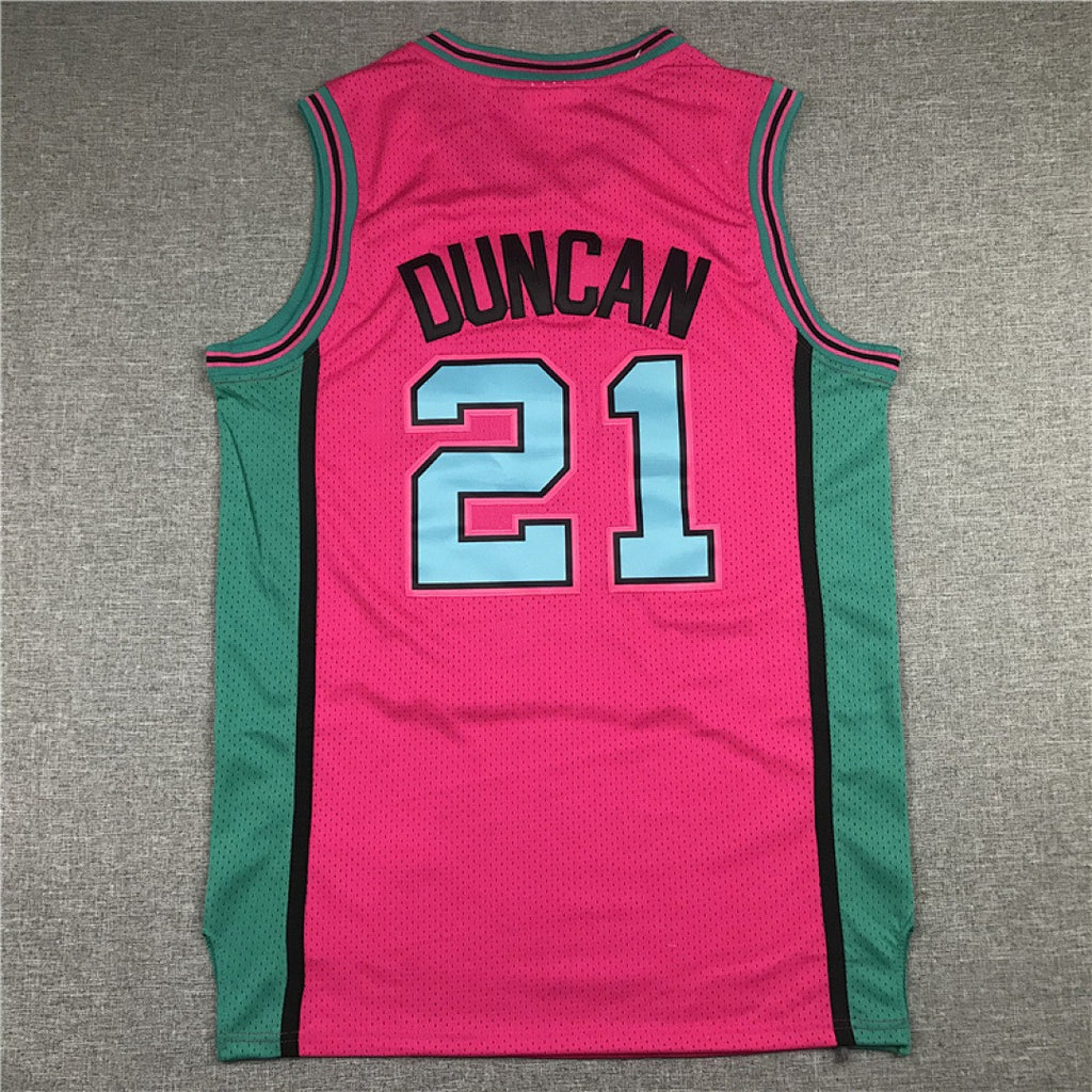 Tim Duncan #21 San Antonio Spurs Retro NBA Jersey – Sizes S–XXXL