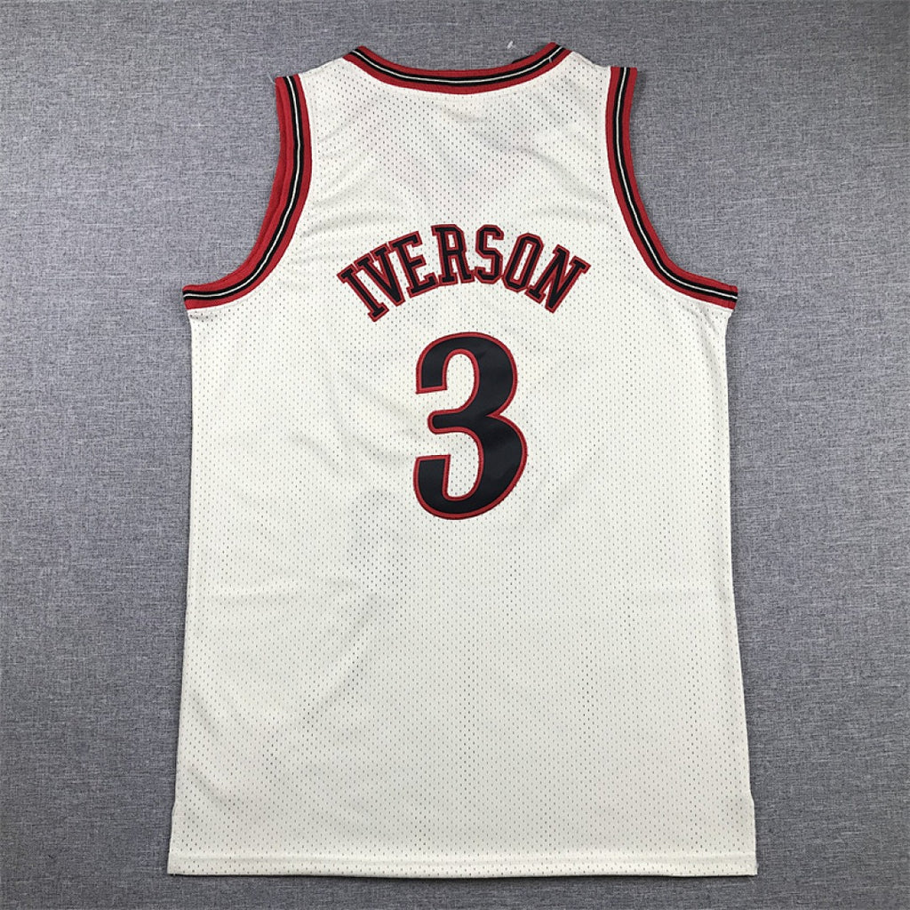 Philadelphia 76ers Allen Iverson #3 NBA Retro Embroidered Jersey – Sizes S-XXXL