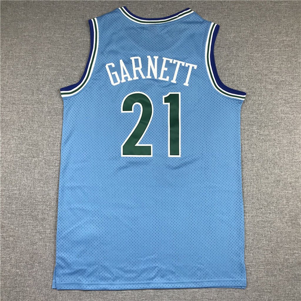 Minnesota Timberwolves Kevin Garnett #21 1995-96 NBA Retro Embroidered Jersey – Sizes S-XXXL