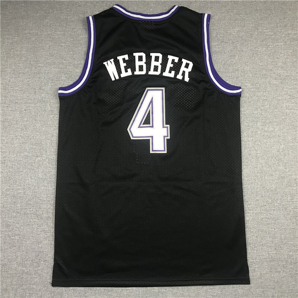 Sacramento Kings Webber #4 NBA Retro Embroidered Jersey – Sizes S-XXXL