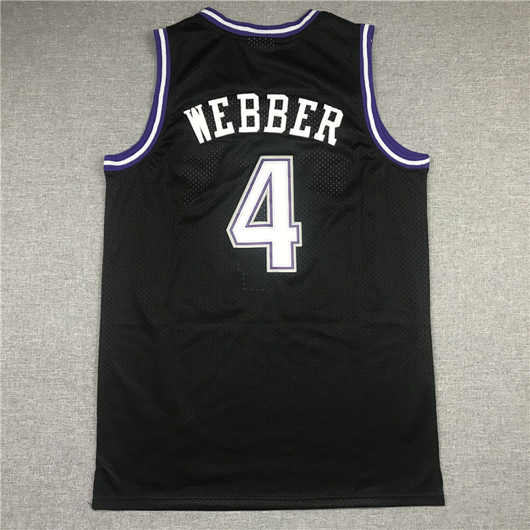 Sacramento Kings Webber #4 NBA Retro Embroidered Jersey – Sizes S-XXXL