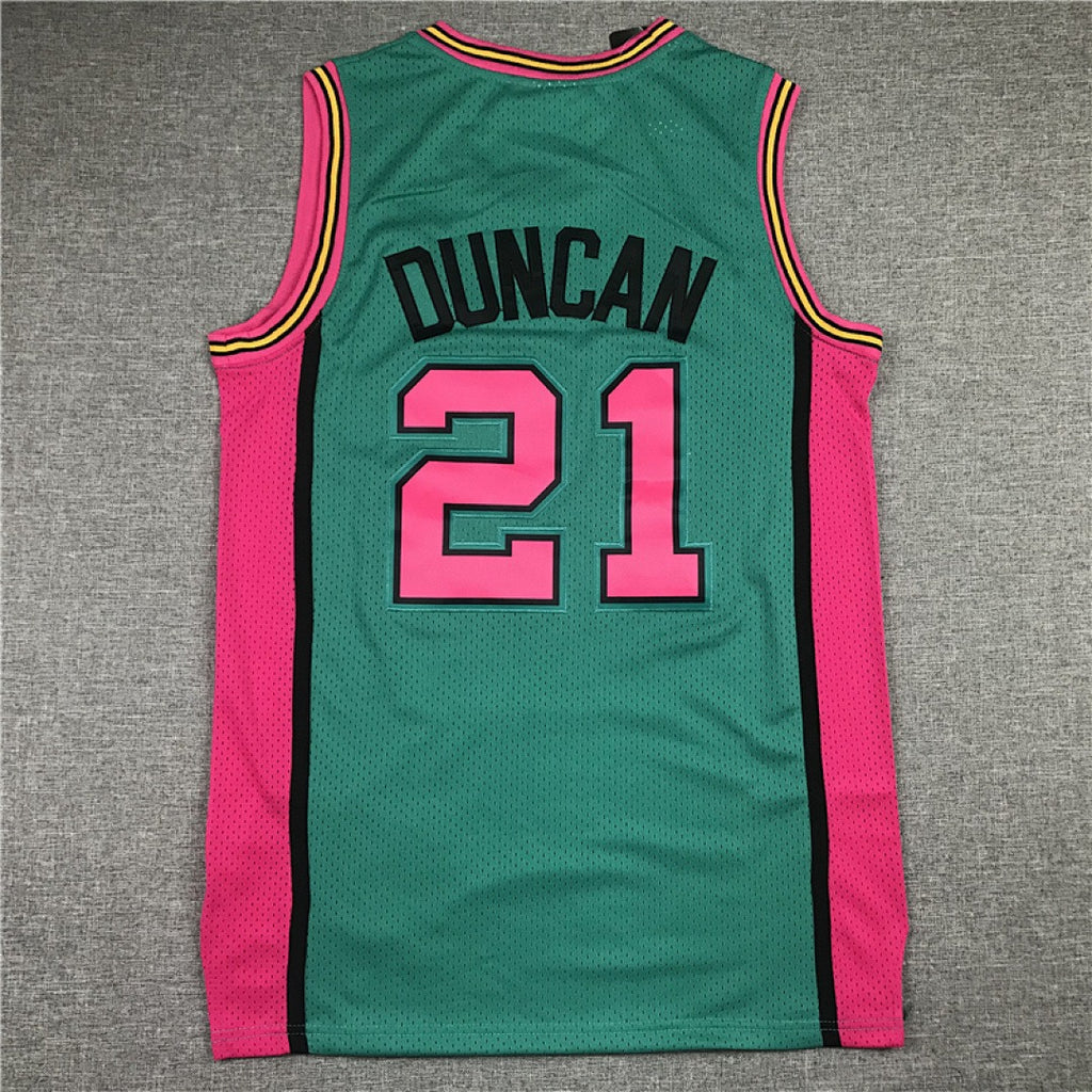 Tim Duncan #21 San Antonio Spurs Retro NBA Jersey – Sizes S–XXXL